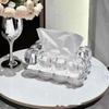 Nordic Light Luxury High-view Tissue Box Home Living Room Coffee Table Storage Box Creative Transparent Tissue Box