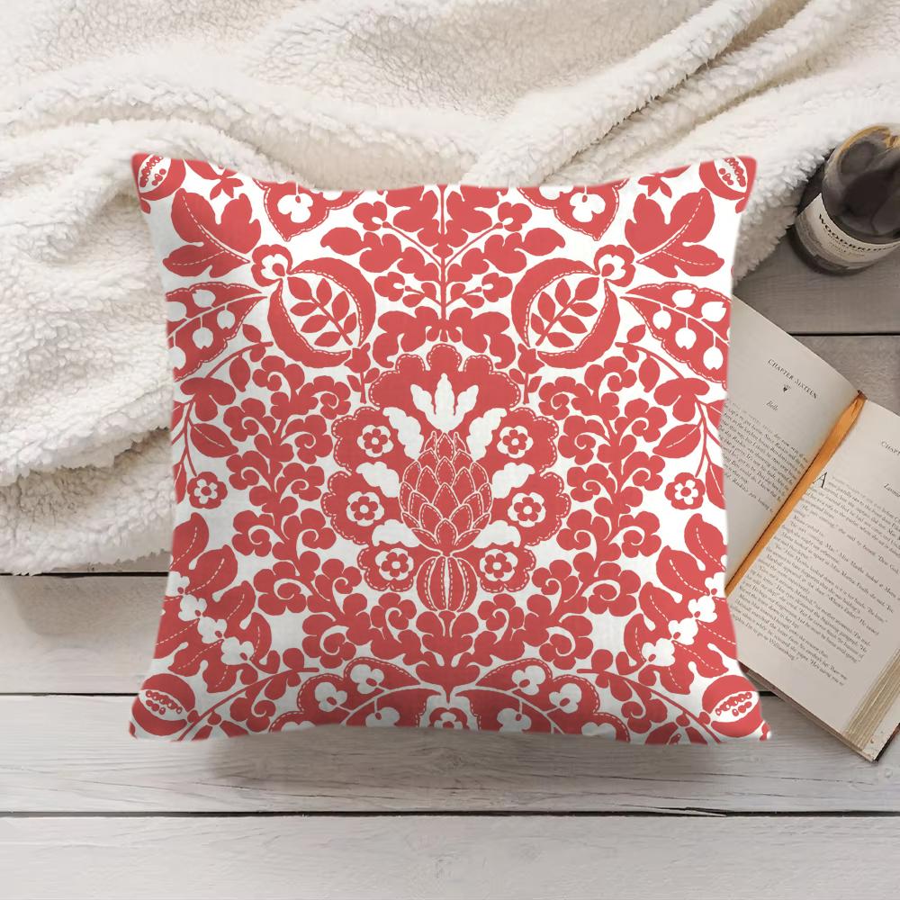 Retro Pattern Cushion Cover Soft Short Plush Pillow Cover Smooth Cozy Texture Aesthetic Cushion Case Home Decor