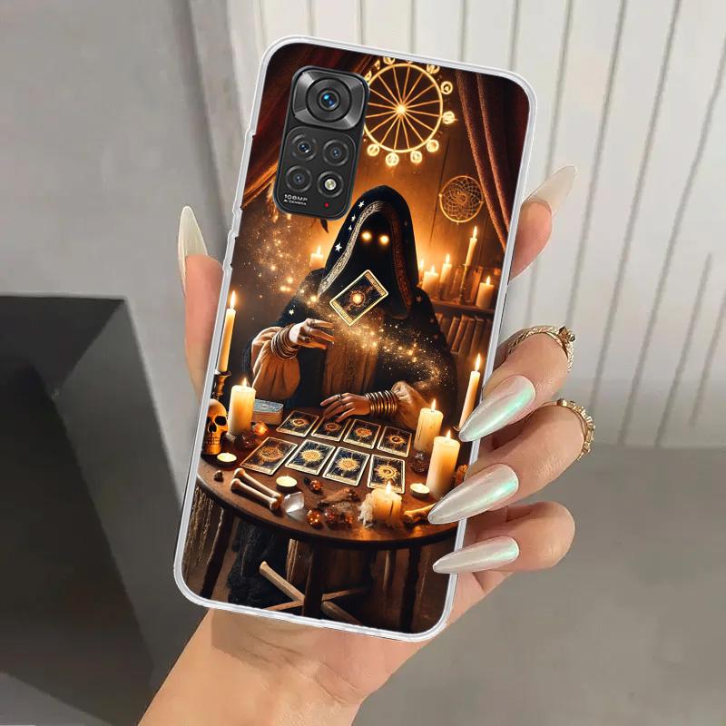 Чехол для телефона с картой Таро "Ведьма" для Xiaomi Redmi Note 15 14 14S 13 12S 12 Pro 11S 11 Plus 11T 11E 10S Мягкий чехол-накладка с принтом Redmi N