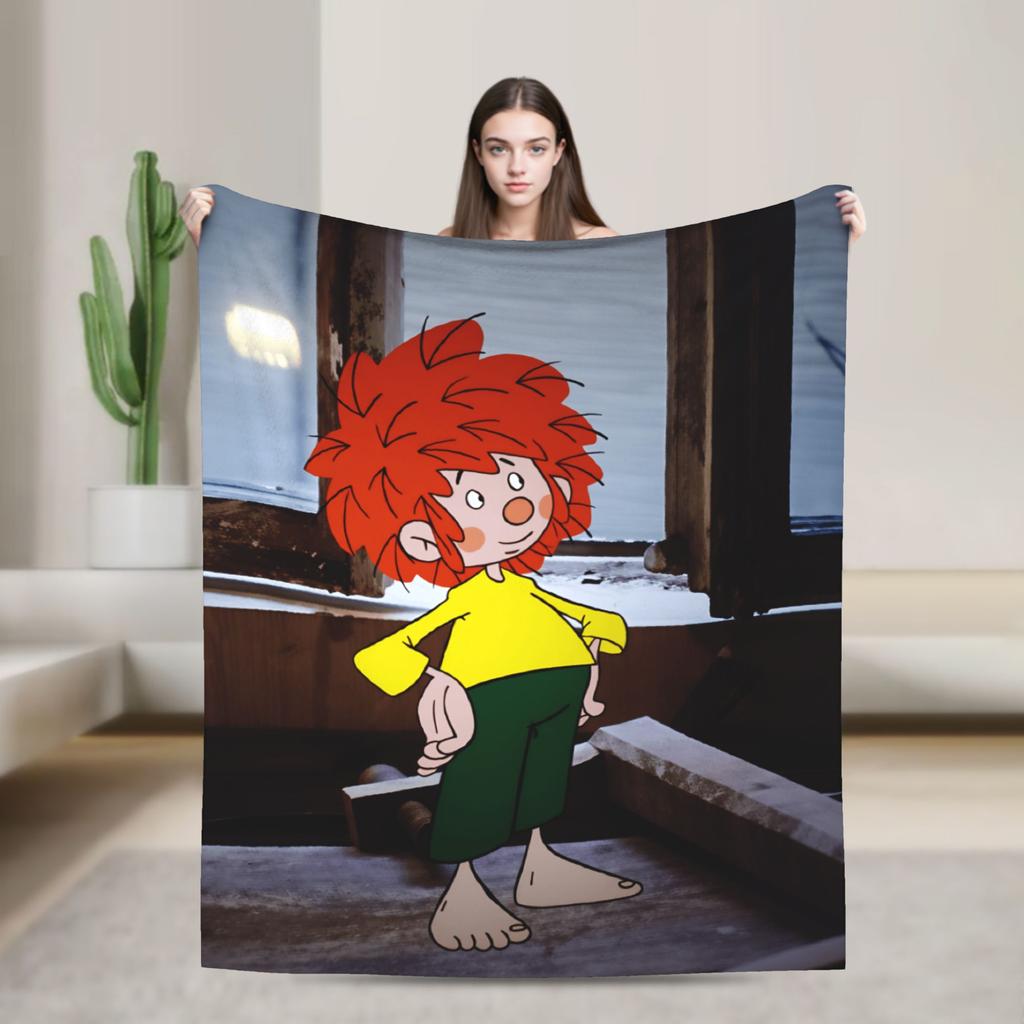 Warm Soft BlanketsGirls Boys Decorative P-Pumuckl Bedding Throws Flannel Bedspread For Couch Chair Fluffy Sofa Bed Cover