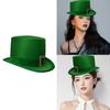 Green Carnivals Irish Saint Patricks Day Hat Irish National Day Decors Flat Top Hat Adult Unisex Carnivals Party Hat