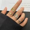 Vintage 2Pcs/Set Alloy Butterfly Hollow Couple Knuckle Ring Set for Men Women