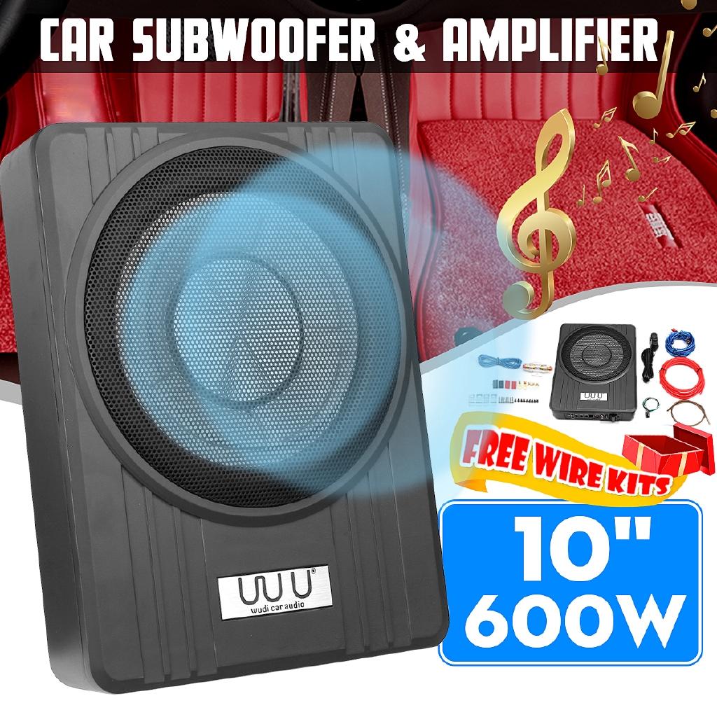 600 Вт 10 "тонкие автомобильные колонки под сиденьем, автомобильный активный сабвуфер, усилитель басов, корпус динамика, автомобильный усилитель, сабвуферы