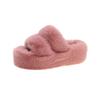Fashion New Autumn and Winter Platform Thick Bottom Fluffy Slippers Women Wear Flat Warm Cotton Slippers P774