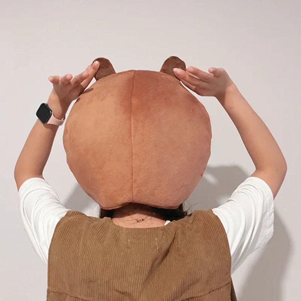 Плюшевый головной убор капибары, милая плюшевая кукла капибары, зимние шапки, плюшевая шапка капибары, дети