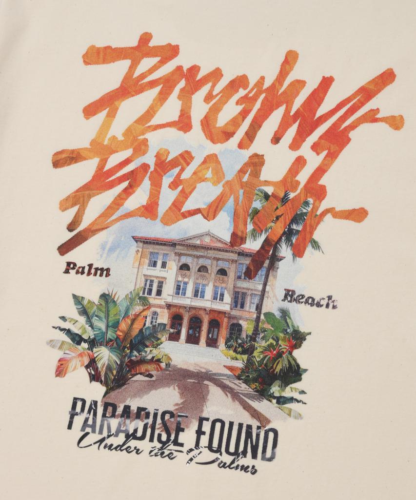 BROWNBREATH Футболка с принтом Tropical Crush - Овсяный