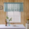 Window Curtain Short Kitchen Valance Drape Polyester Lace Flower Pattern Balcony Curtain for Home