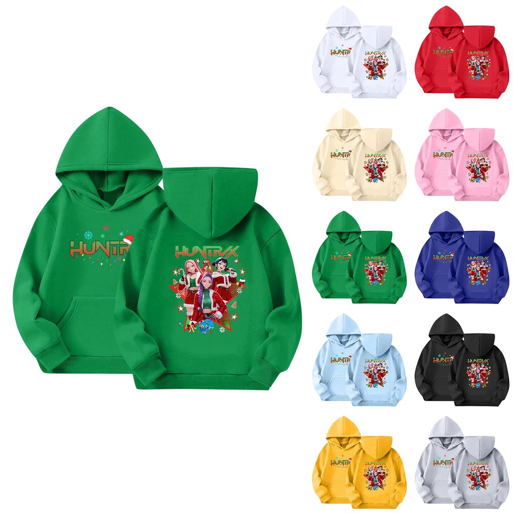 Kids' Long Sleeve Loose Pullover Letter Print Drawstring Hooded Sweatshirt
