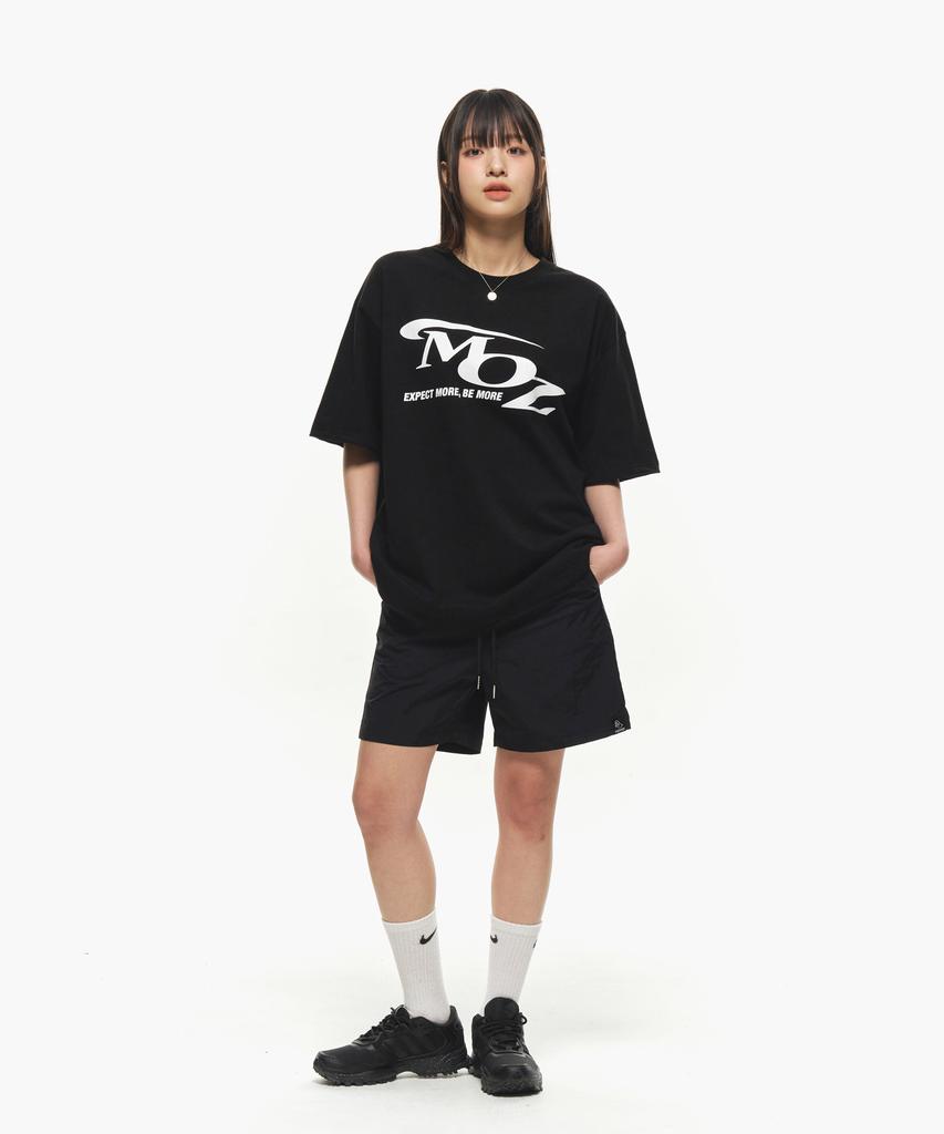 MOZMOZ Active Logo Oversized Short Sleeve T-Shirt Black