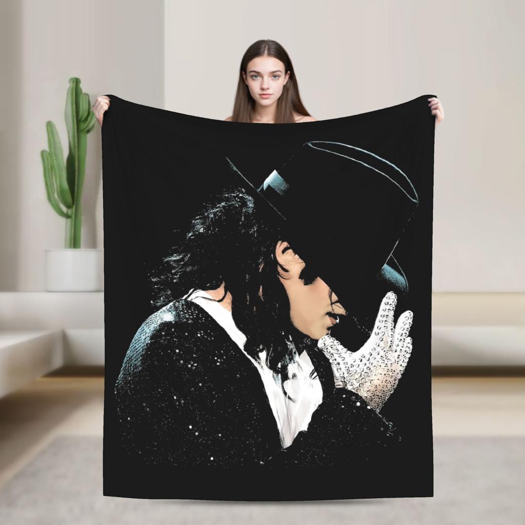 Mj King Of Pop 90S Michaels Jacksons Blankets Flannel Printed Breathable Super Soft Throw Blankets for Bed Car Plush Thin Quilt