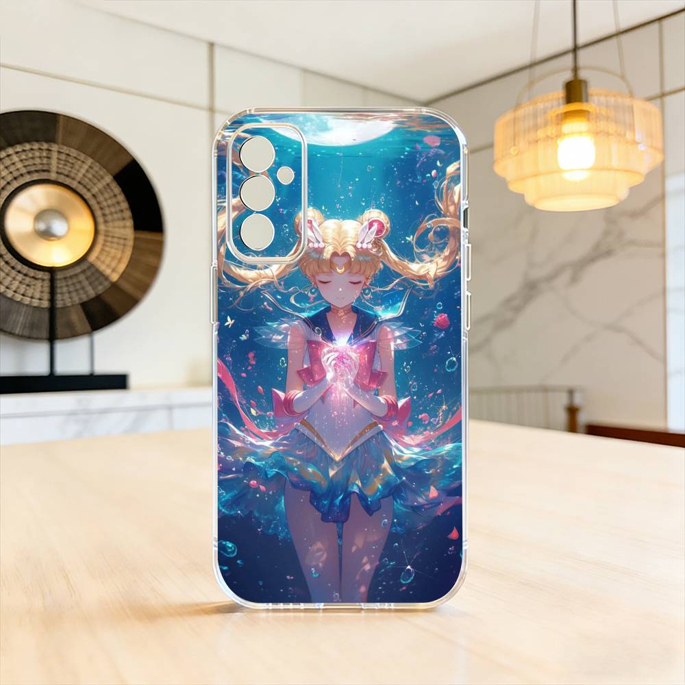 Чехол для телефона S-Sailor M-Moon K-Kawaii Аниме для Samsung A10, 12, 20, 21S, 30, 31, 40, 50, 51, 52, 70, 71 Прозрачный чехол