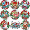 8Pcs with Metal Stand DIY Painting Coasters Entry-level Simple Round Art Coasters Handmade Table Protector Diamond Coaster Kit