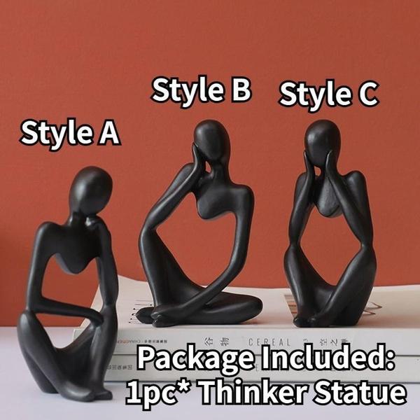 Абстрактная скульптура «Мыслитель» в стиле смолы, статуя домашнего декора, акценты, коллекционные фигурки, домашний офис, книжная полка, декор для рабочего стола