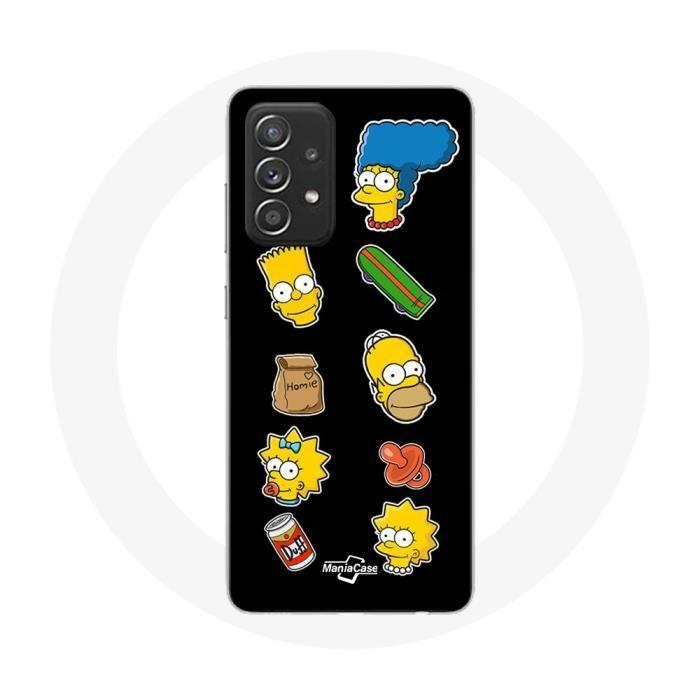 Case for Samsung Galaxy A52 The Simpsons Stickers Black Background