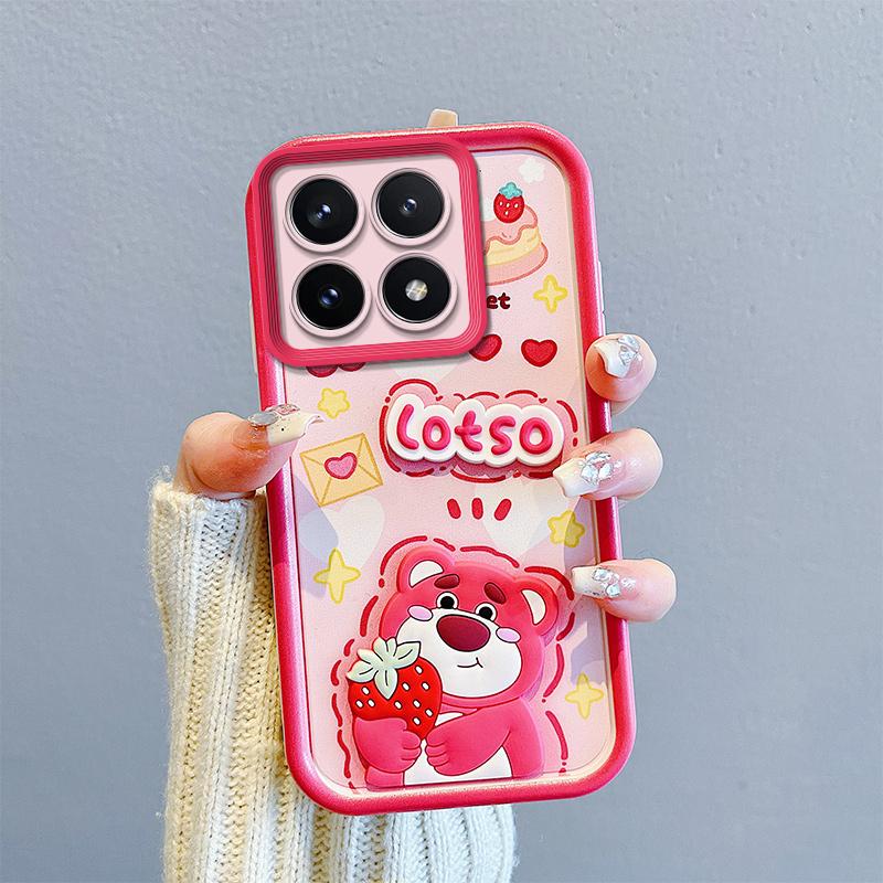 For Keysion Xiaomi Case Shockproof 14t Pro 5g With Lanyard Soft Silicone Cute 3d Cartoon Doll Phone Cover For Xiaomi 14t 5g