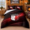 Printed 3Pcs Bedding Set Braga FC Pattern Bed Sheet Pillowcase For Bedroom Decor