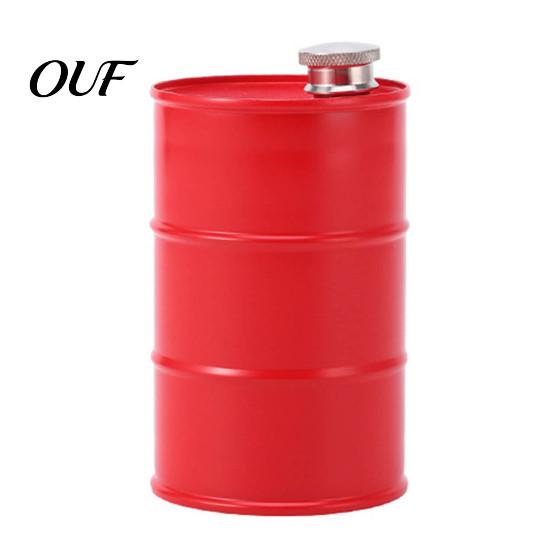 Airtight Metal Condiment Bottle Oil Drum Shape Wine Pot, Durable Stainless Steel Leak-proof Kitchen Countertop Storage Cruet, 350ml Capacity,