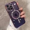 High-grade Glitter Rhinestones Phone Case For iPhone 16 15 11 12 13 14 Pro Max 16 Plus Magsafe Magnetic Clear Lens Protect Cover