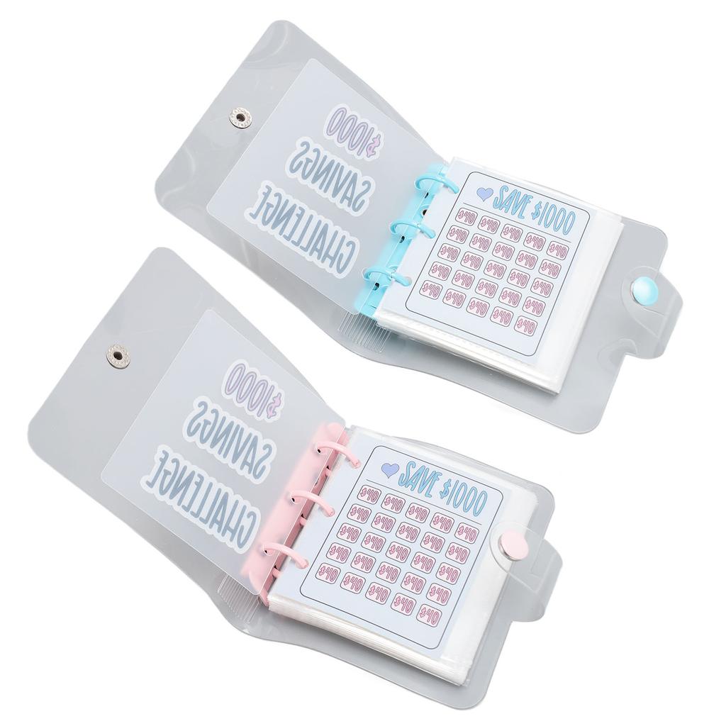 1000 сбережений Challenge Многоцелевой ПВХ многоразовый мини-бюджет с наклейкой для денег Ma