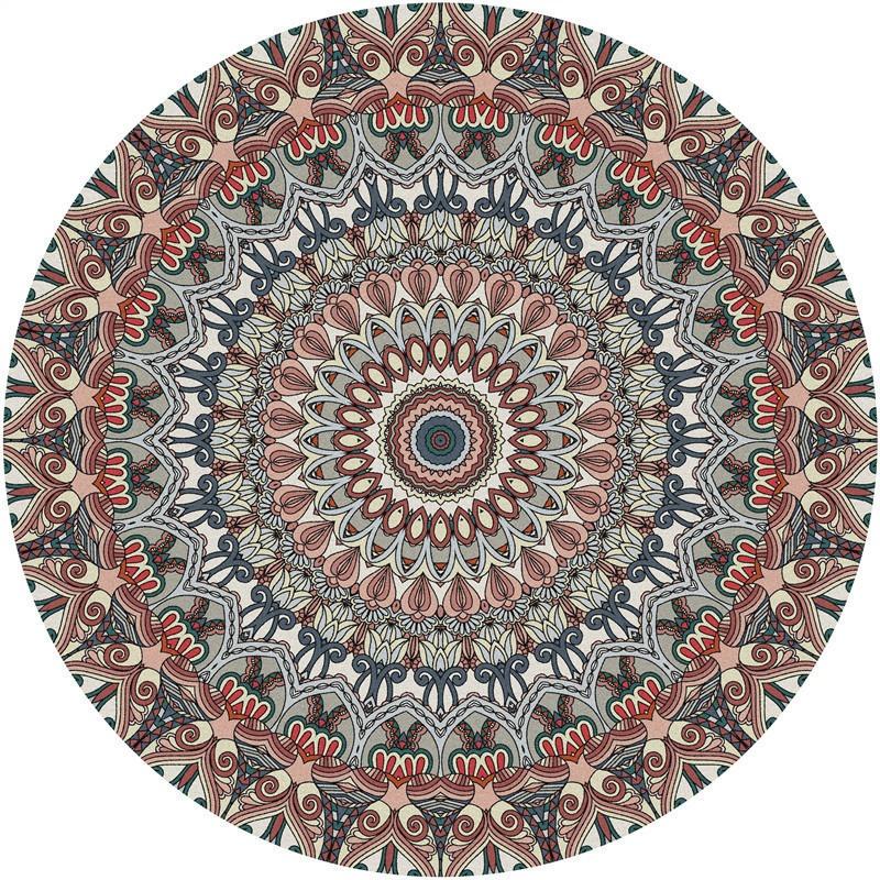 Ретро Богемные Ковры Мандала Цветок Круглый Принт Ковер Гостиная Роскошная Диванная Зона Кресло Мягкий Напольный Коврик Декор Спальни