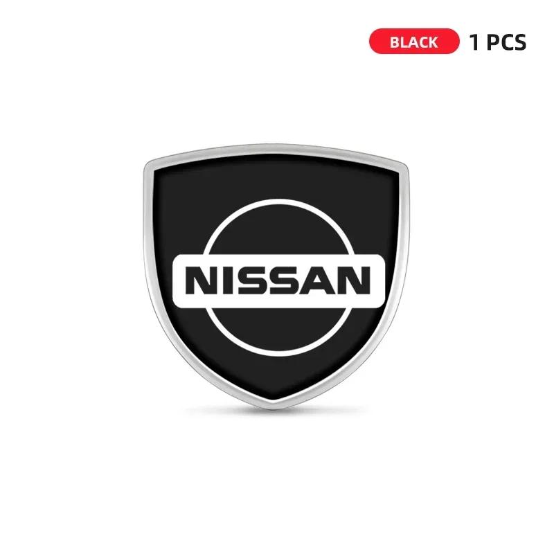 1/2pcs 3D Metal Car Styling Shield Emblem Badge Stickers For Nissan X-trail Qashqai Note Juke Sentra Patrol Almera Navara Leaf