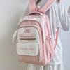 Новый высококачественный, свежий и милый, контрастная цветная вставка, рюкзак в стиле колледжа, рюкзак большой вместимости для учеников средней школы