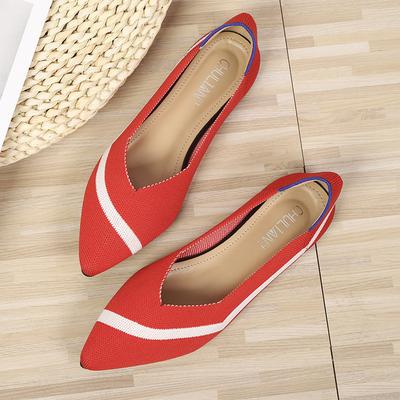 Туфли-лодочки с острым носком, плетеные, на плоской подошве, дышащие, плетеные туфли-лодочки, леопардовый принт, однотонные туфли с полосками и низким вырезом, женские