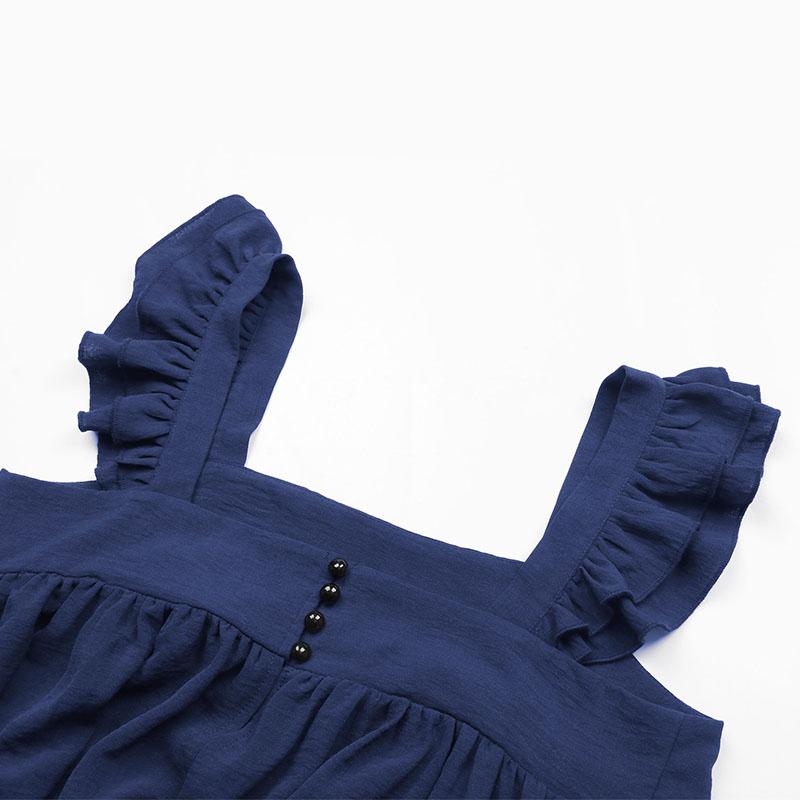 Женское однотонное праздничное пляжное короткое свободное платье с бретельками на шее