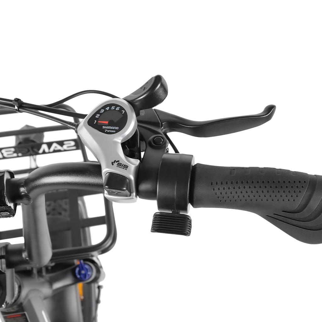 Samebike C05PRO Folding Electric Bike - 500W Motor, 36V 13Ah Battery, 20x4" Fat Tire Ebike with Dual Suspension & Shimano 7-Speed - Up to 70km Range