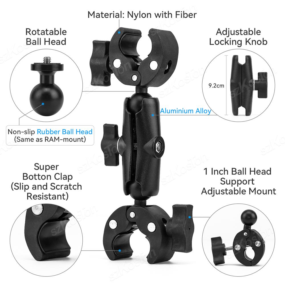Super Clamp Двойной зажим для камеры Крабовый зажим-скоба Крепление для монитора Magic Arm Двойной шаровой адаптер для GoPro 13 Insta360