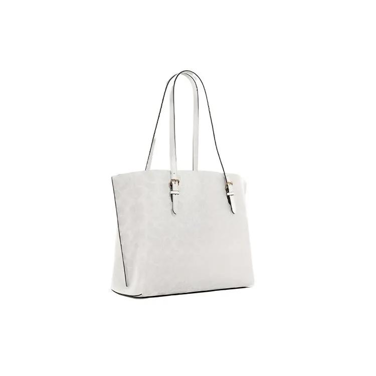 COACH Mollie Coated Canvas Smooth Leather Handbag , Shoulder Bag 34 Women's White Monogram (Unisex) Shoulder Bags 1665 IMRFF
