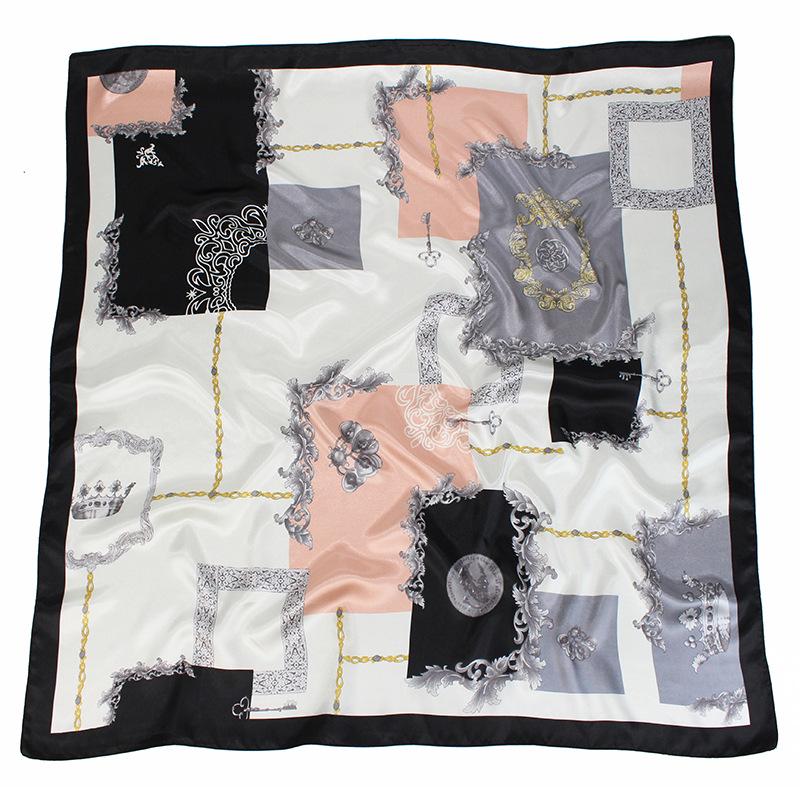 Высококачественные роскошные шелковые шарфы, повязка на голову, шарфы, шейный шарф для женщин, шелковый шарф с цепочкой, женская декоративная шаль