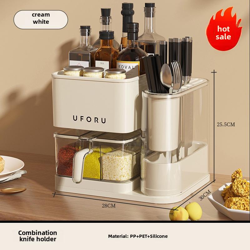 Новая многофункциональная кухонная стойка для хранения: Держатель для ножей, корзина для палочек для еды и органайзер для приправ