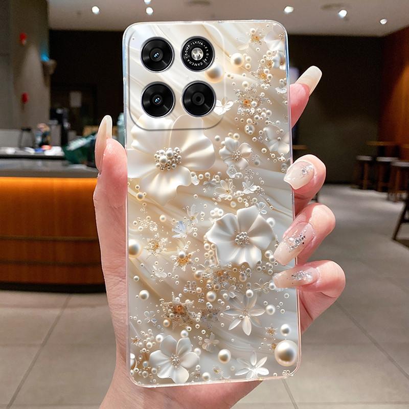 Phone Case For Motorola Moto G67 / Moto G77 Capa Coque Butterfly Bow Protective Casing Transparent Soft Silicone TPU Cover Funda
