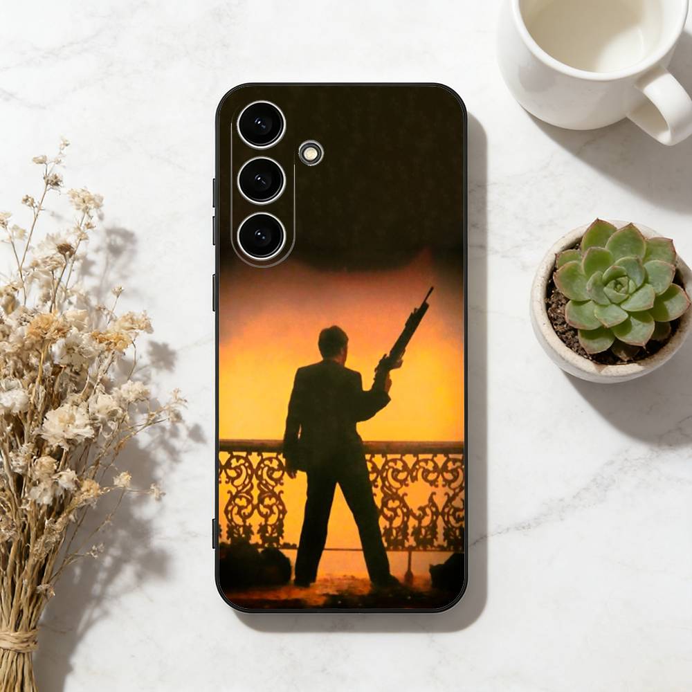 Scarfaces Tony Montana Phone Case For Samsung Galaxy A73,A72,A71,A70,A53,A52,A51,Others Soft Black Cover