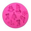 Christmas Theme Fondant Mold Cake Fondant Chocolate Snowman Tree Silicone Mould Baking Tool