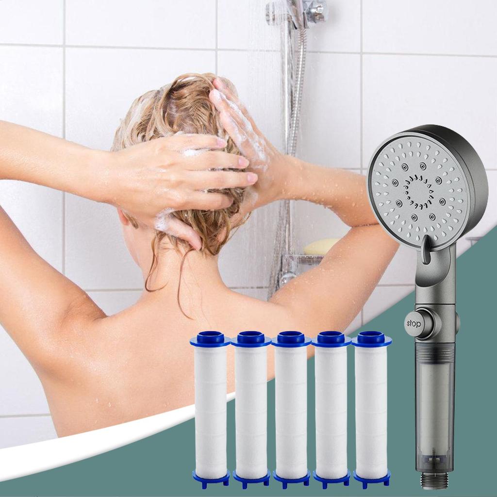 High Pressure Handheld Shower Head 5 Modes Adjustable Shower Heads Water Saving Spa Shower Head Sprayer Bathroom Accessories