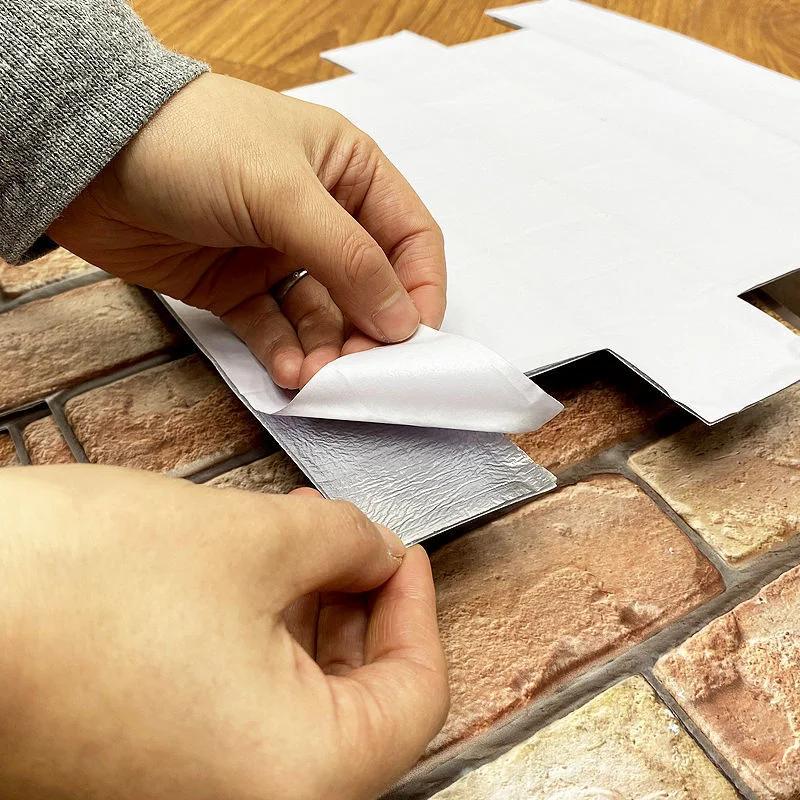 3D Наклейки на стену под кирпич 30x30 см DIY Съемные Самоклеящиеся Водонепроницаемые Обои Декор для Гостиной Кухни
