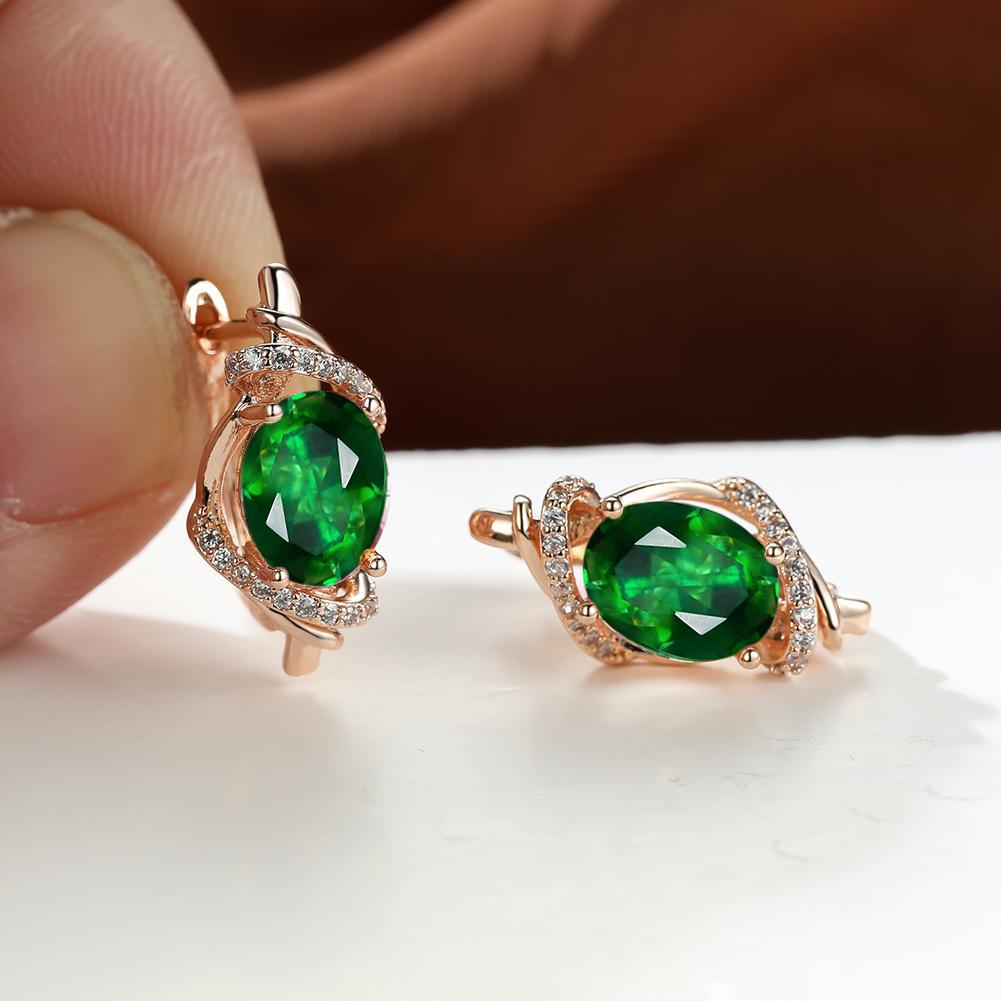 1 пара золотистого цвета Vine Geometry Round Oval Cut Pink Purple White Aqua Stone Party Серьги-кольца с камнем по рождению Висячие серьги Ювелирные изделия