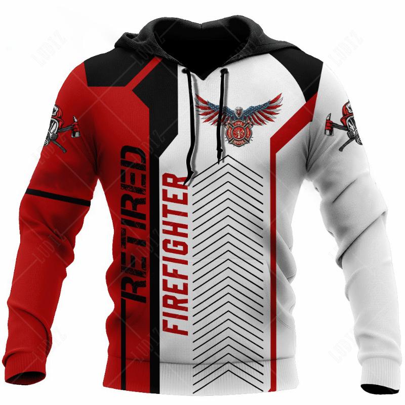 Толстовки с капюшоном Firefighter, мужские толстовки с 3D-принтом, осенние уличные дизайнерские толстовки с длинными рукавами для мужчин