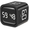 Multifunctional Cube Timer 5/10/30/60 Min Countdown with Pause/Resume, Silent/Vibrate/Adjustable Sound Alarm,Rechargeable Lithium Polymer Battery for
