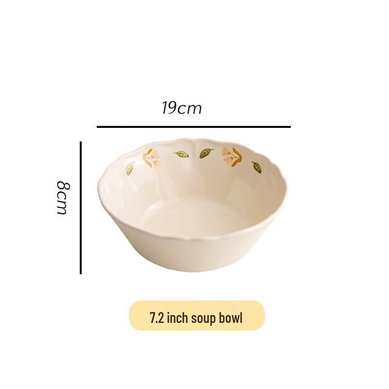 Керамические миски ZISIZ Fresh Cream 8,5 дюймов с двойными ручками (2-Pack)