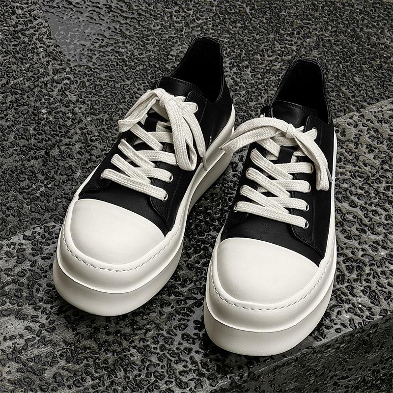 Fashion Street Style Casual Leather Men Shoes Youth Teenage Thick Bottom Shoes New Design Leisure Walk Male Sneakers Vulcanize Footwear