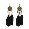 Zinc Zinc Zinc Alloy Bohemian Feather Dangle Earrings Bohemia Style Boho Drop Earrings  Girl