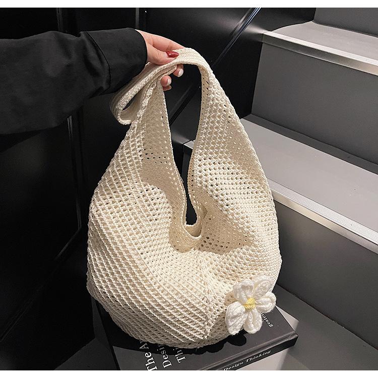 Пляжная сумка для путешествий на море, женская новая плетеная сумка с полым узором, большая вместимость, сумка-тоут через плечо, легкая летняя пляжная сумка для отпуска через плечо