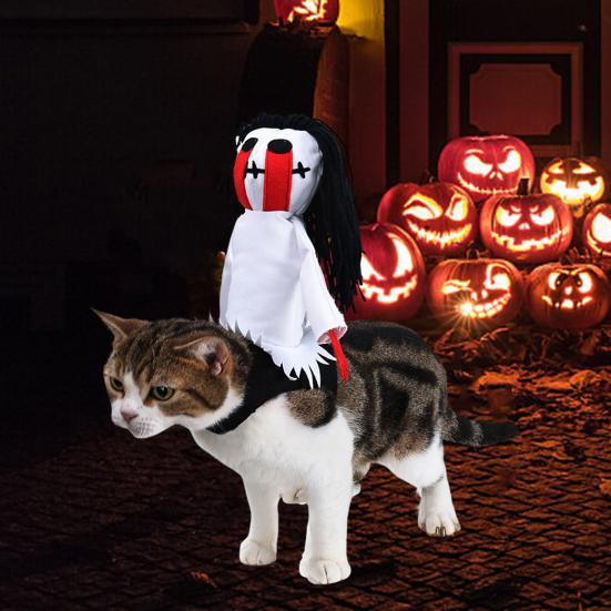 Костюм для Хэллоуина с домашним животным, забавный рыцарь Садако, костюм кошки, одежда для косплея собаки, страшный наряд для домашнего животного
