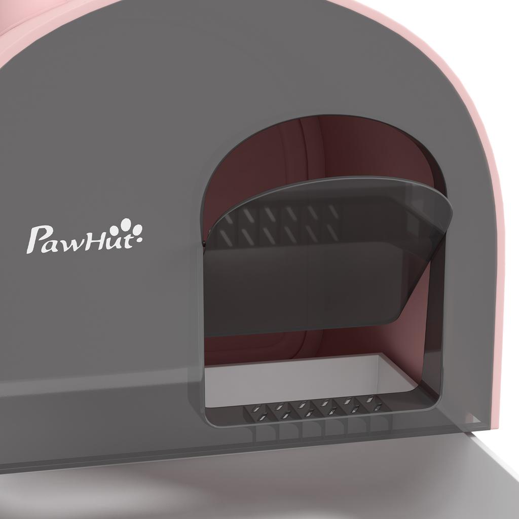 Closed Cat Litter Box with Filters, Scoop and Tray, PP Structure, 43x44x47cm, Pink