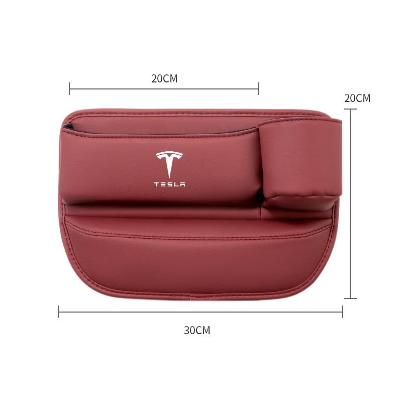 Car Sticker 2025 Hot Car Seat Gap Storage Box Multifunction Organizer Cup Holder For Tesla Model-Y Model-3 Model-X Model-S Cyber