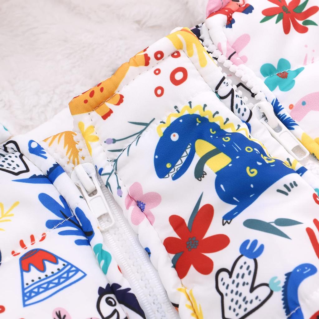 Famuka Детский комбинезон-ромпер-комбинезон с зимней курткой на пуху с принтами животных и и зимняя одежда для мальчиков и размеры 12 месяцев возраст Детский капюшон,