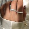 Real 925 Sterling Silver Flash Open Ring Women Fashion Jewelry Adjustable Ring for Girl Friend Gift Couple's Wedding Party Ring